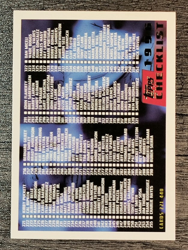 1996 Topps #440 Checklist
