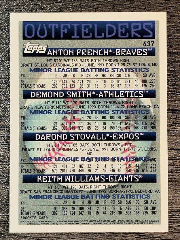1996 Topps #437 Anton French/Darond Stovall RC