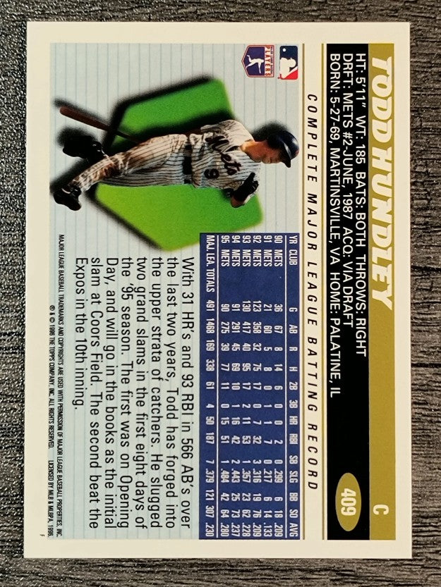 1996 Topps #409 Todd Hundley