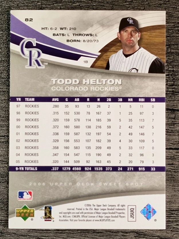 2006 Sweet Spot #82 Todd Helton