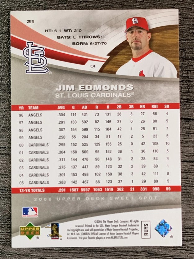 2006 Sweet Spot #21 Jim Edmonds