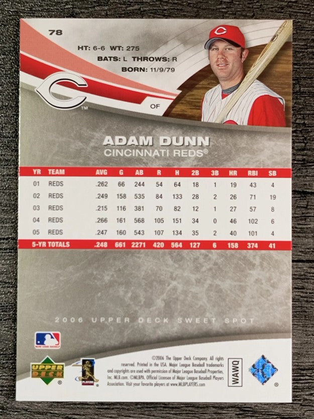 2006 Sweet Spot #78 Adam Dunn