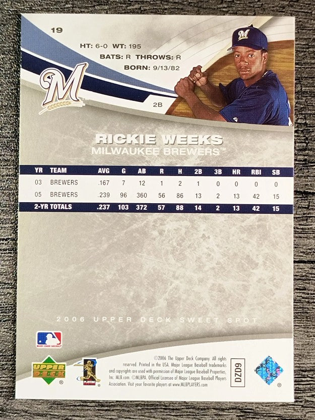 2006 Sweet Spot #19 Rickie Weeks