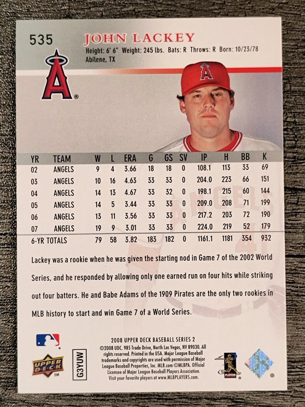 2008 Upper Deck #535 John Lackey
