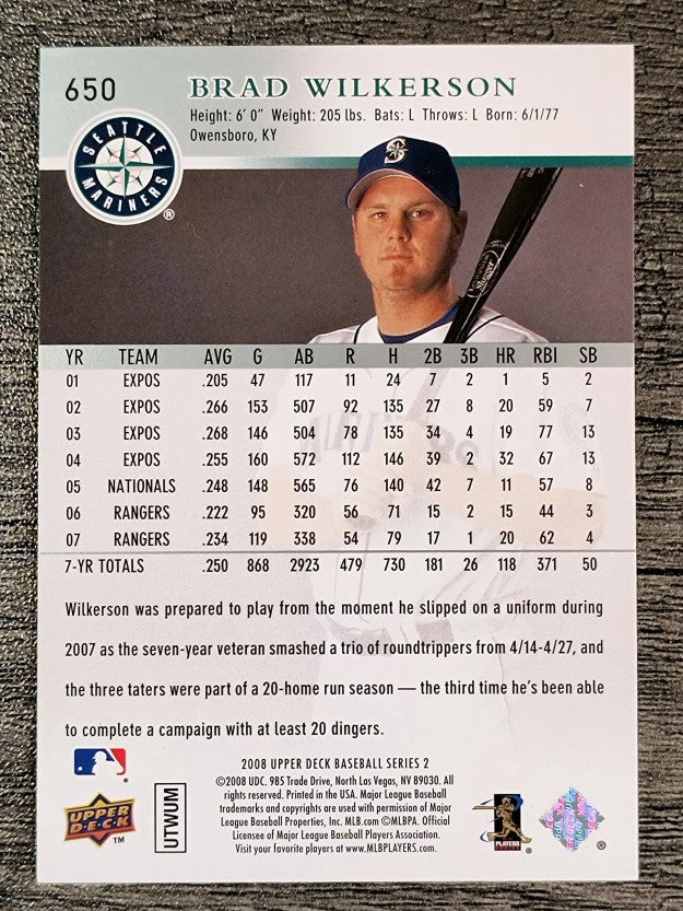 2008 Upper Deck #650 Brad Wilkerson