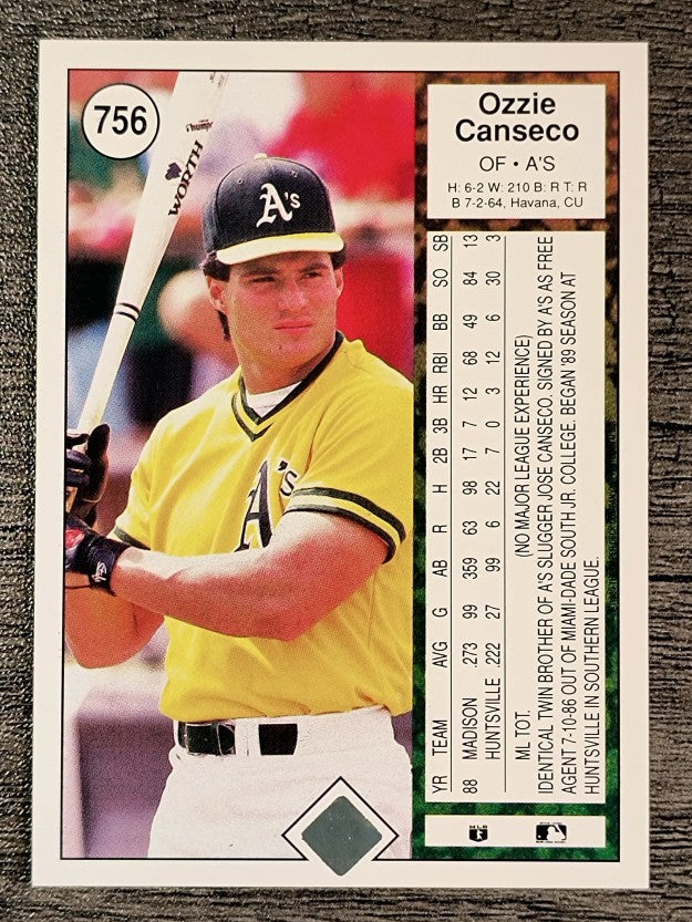 1989 Upper Deck #756 Ozzie Canseco
