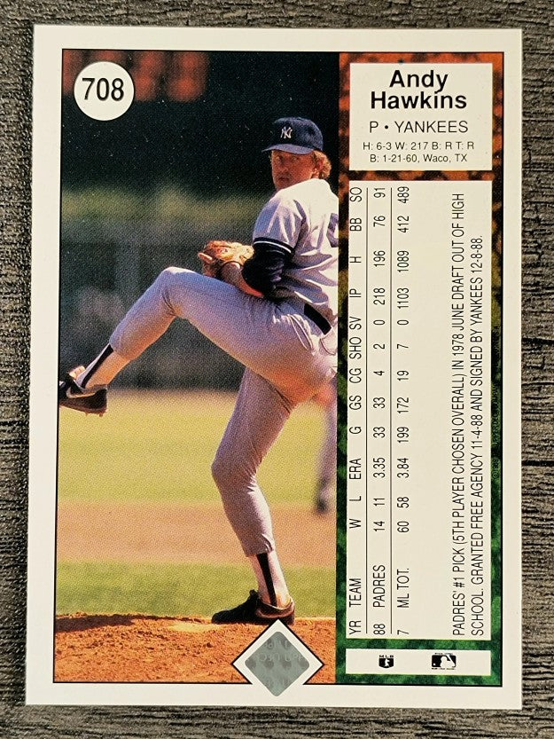 1989 Upper Deck #708 Andy Hawkins