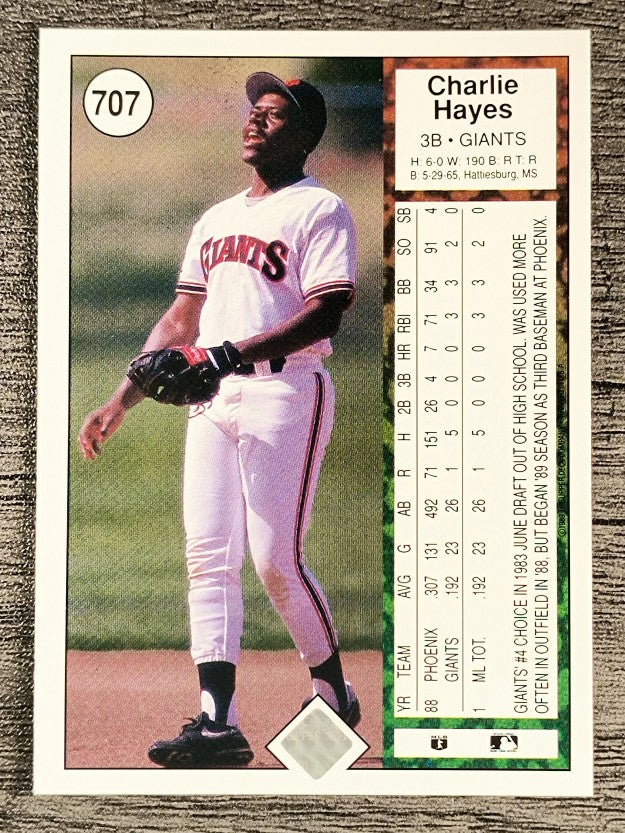 1989 Upper Deck #707 Charlie Hayes RC