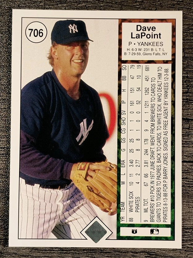 1989 Upper Deck #706 Dave LaPoint