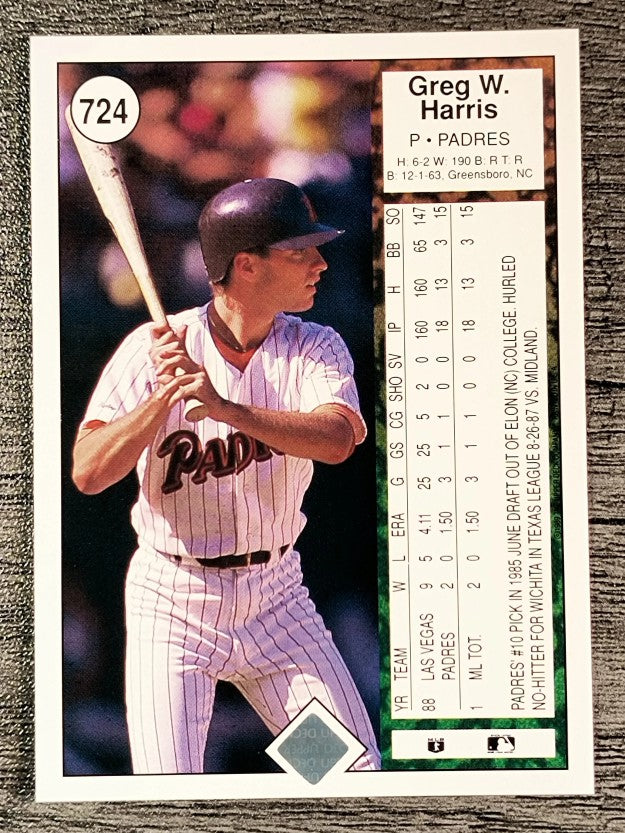 1989 Upper Deck #724 Greg W. Harris RC
