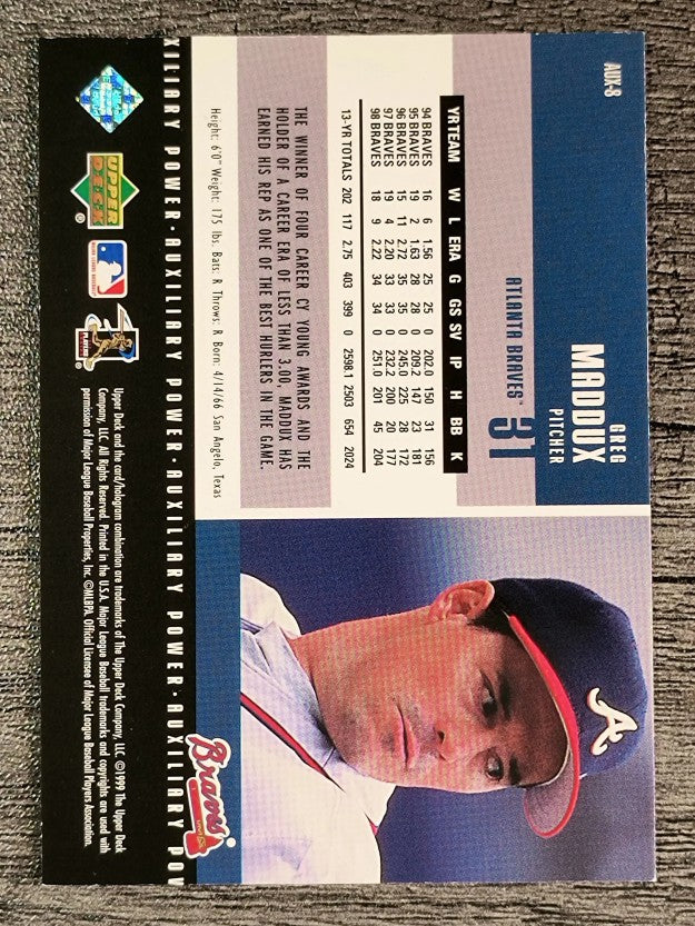 1999 Upper Deck PowerDeck Auxiliary #AUX8 Greg Maddux