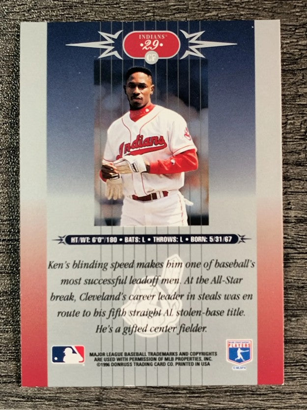 1996 Leaf Limited #29 Kenny Lofton