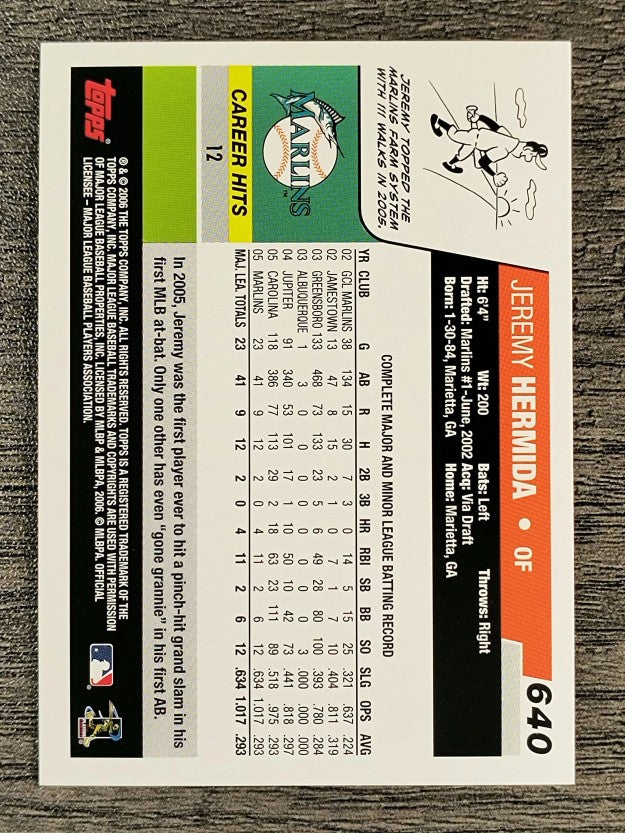 2006 Topps #640 Jeremy Hermida
