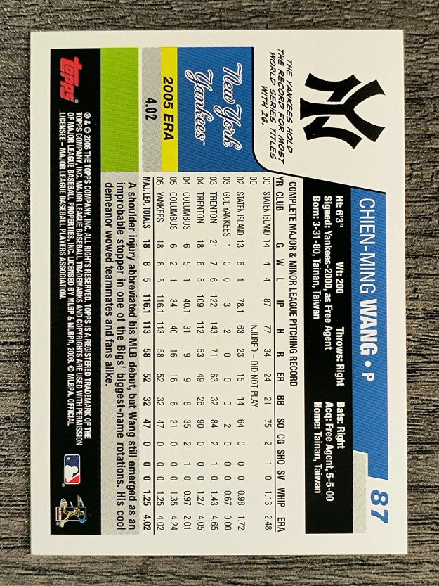 2006 Topps #87 Chien-Ming Wang