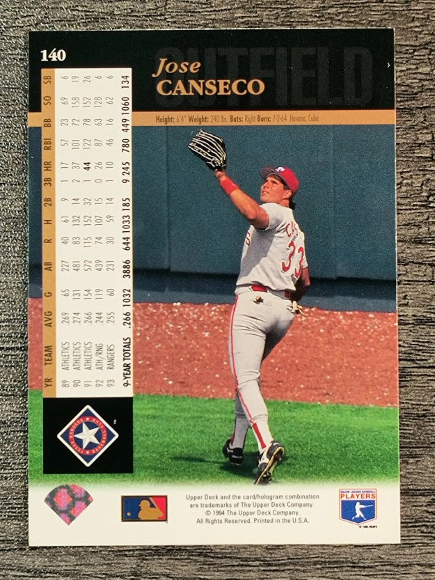 1994 Upper Deck #140 Jose Canseco