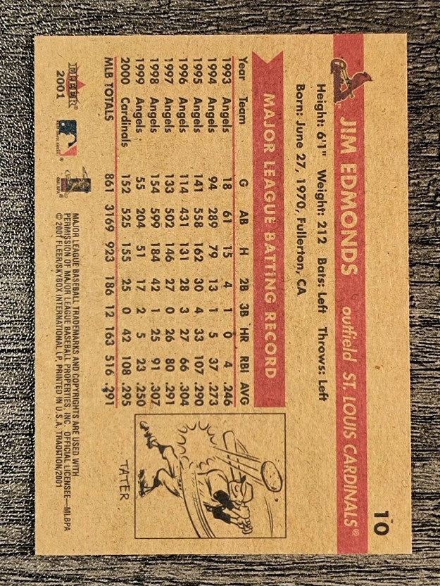 2001 Fleer Tradition #10 Jim Edmonds