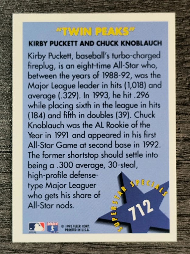 1994 Fleer #712 Kirby Puckett/Chuck Knoblauch