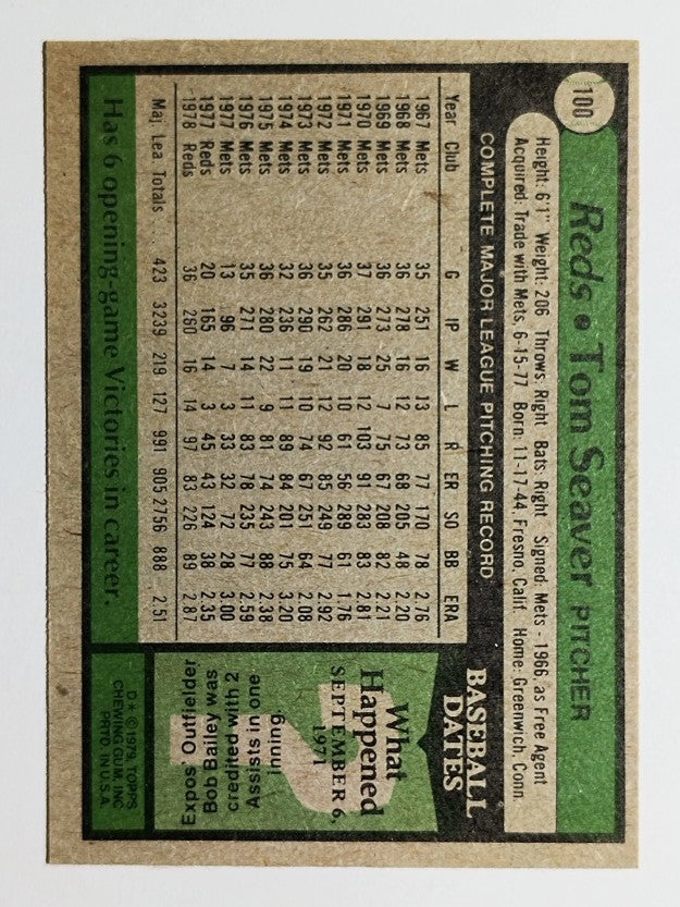 1979 Topps #100 Tom Seaver (EXMT)