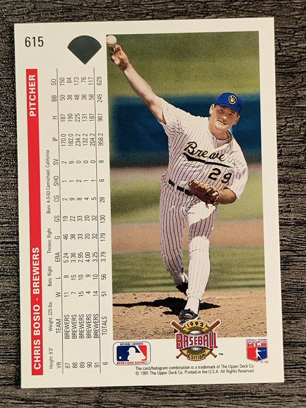 1992 Upper Deck #615 Chris Bosio