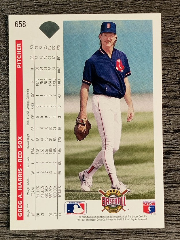 1992 Upper Deck #658 Greg A. Harris