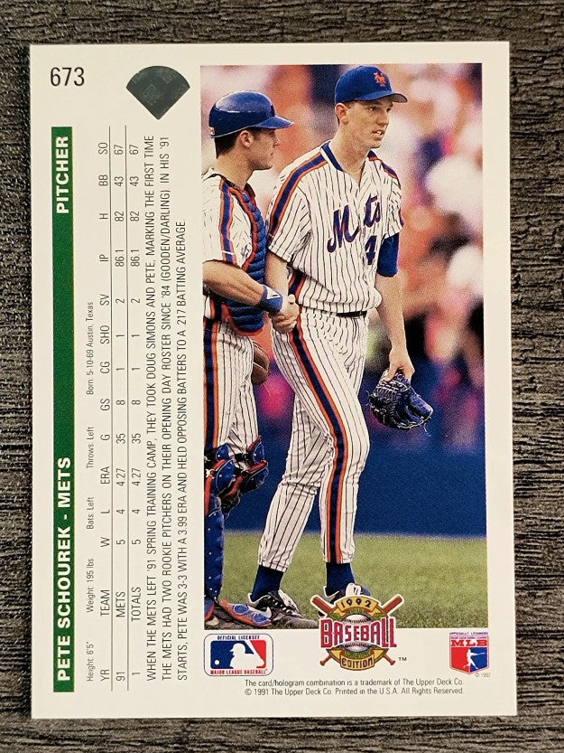 1992 Upper Deck #673 Pete Schourek