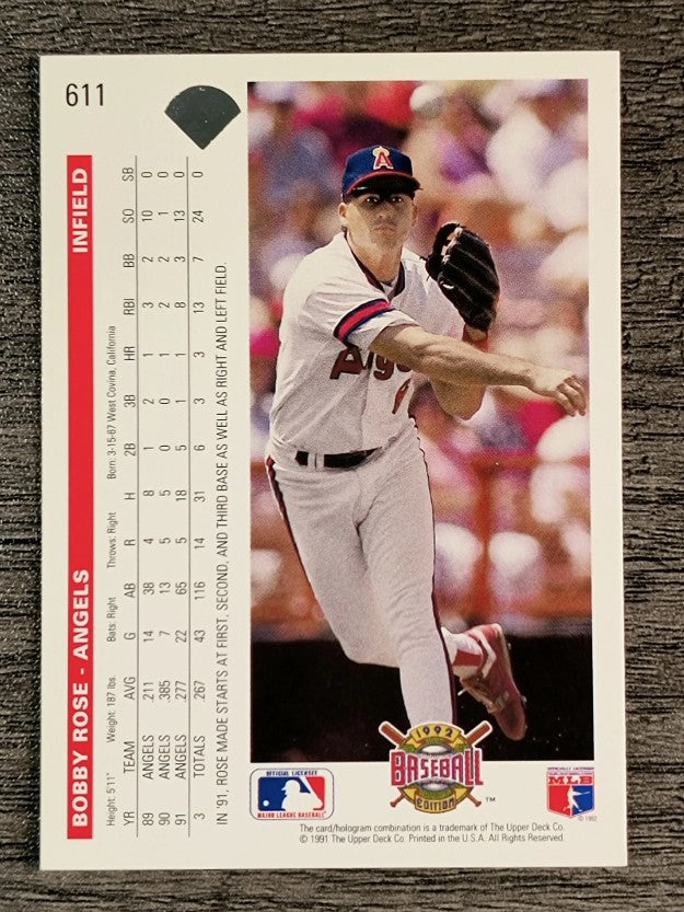 1992 Upper Deck #611 Bobby Rose