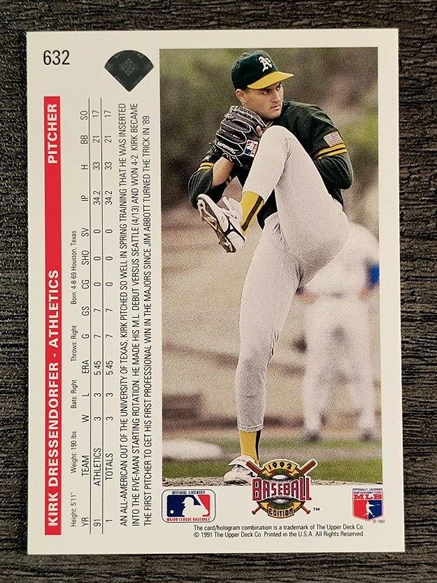 1992 Upper Deck #632 Kirk Dressendorfer