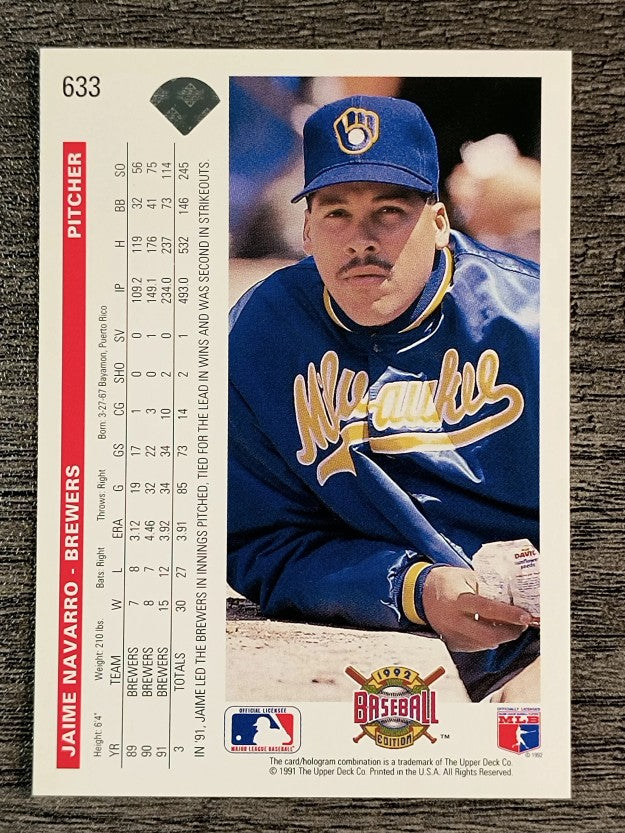 1992 Upper Deck #633 Jaime Navarro