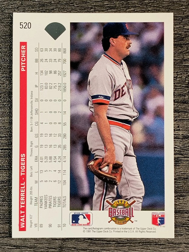 1992 Upper Deck #520 Walt Terrell