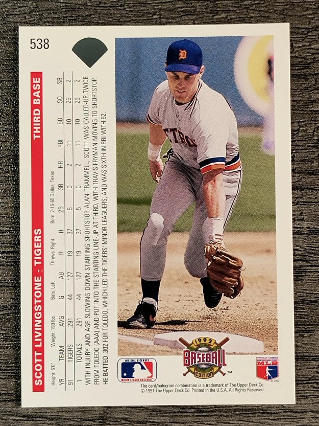 1992 Upper Deck #538 Scott Livingstone
