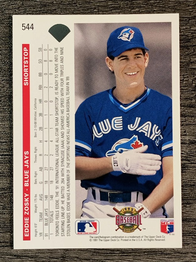 1992 Upper Deck #544 Eddie Zosky
