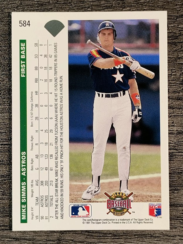 1992 Upper Deck #584 Mike Simms