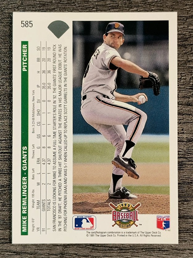 1992 Upper Deck #585 Mike Remlinger