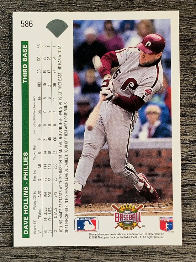 1992 Upper Deck #586 Dave Hollins