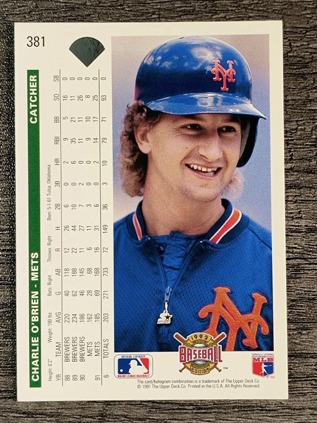 1992 Upper Deck #381 Charlie O'Brien