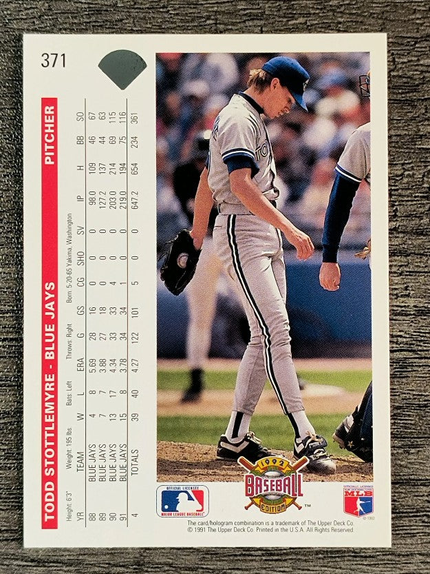 1992 Upper Deck #371 Todd Stottlemyre
