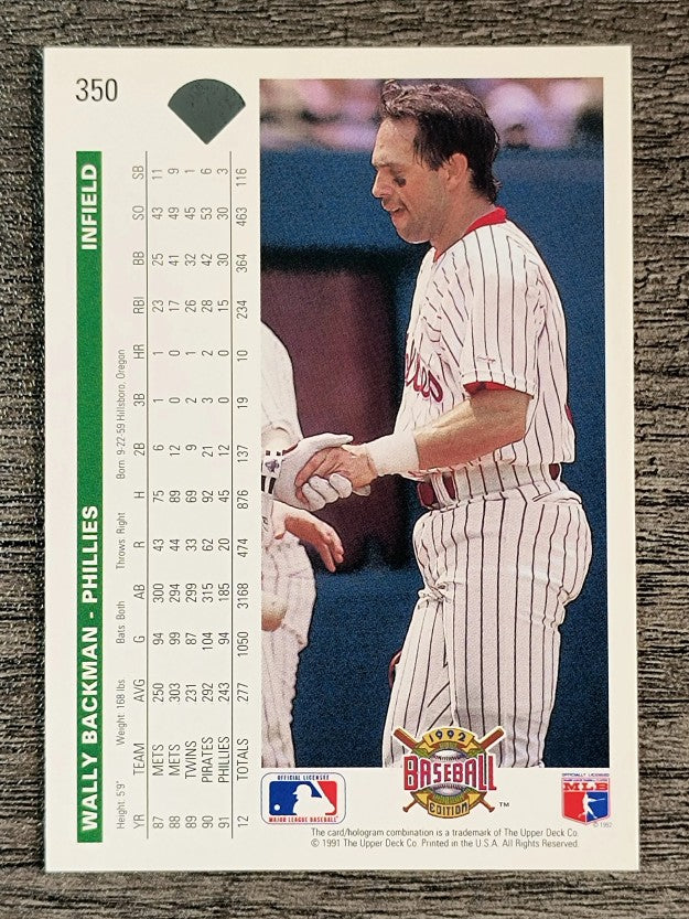 1992 Upper Deck #350 Wally Backman
