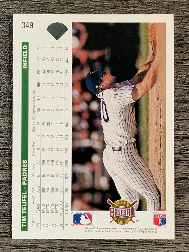 1992 Upper Deck #349 Tim Teufel