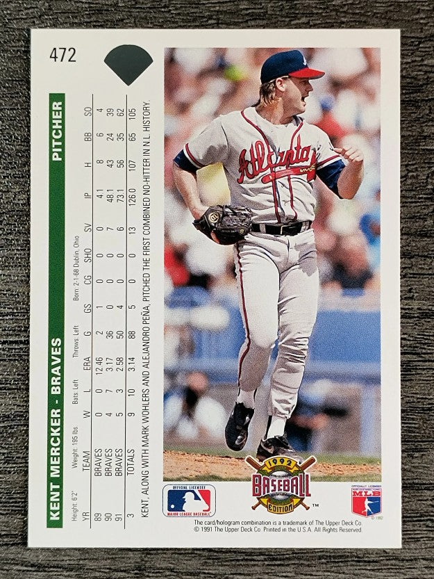 1992 Upper Deck #472 Kent Mercker
