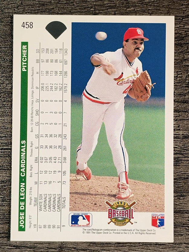 1992 Upper Deck #458 Jose DeLeon