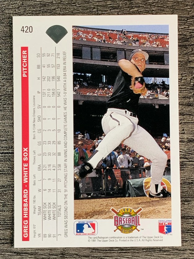 1992 Upper Deck #420 Greg Hibbard