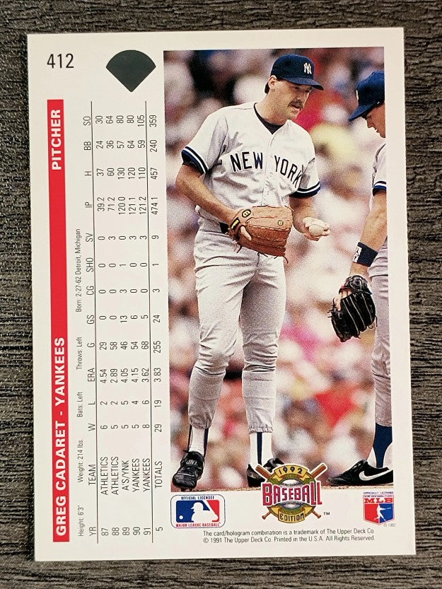 1992 Upper Deck #412 Greg Cadaret