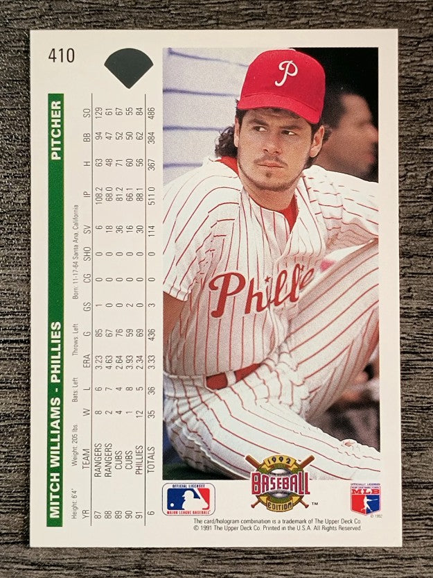1992 Upper Deck #410 Mitch Williams