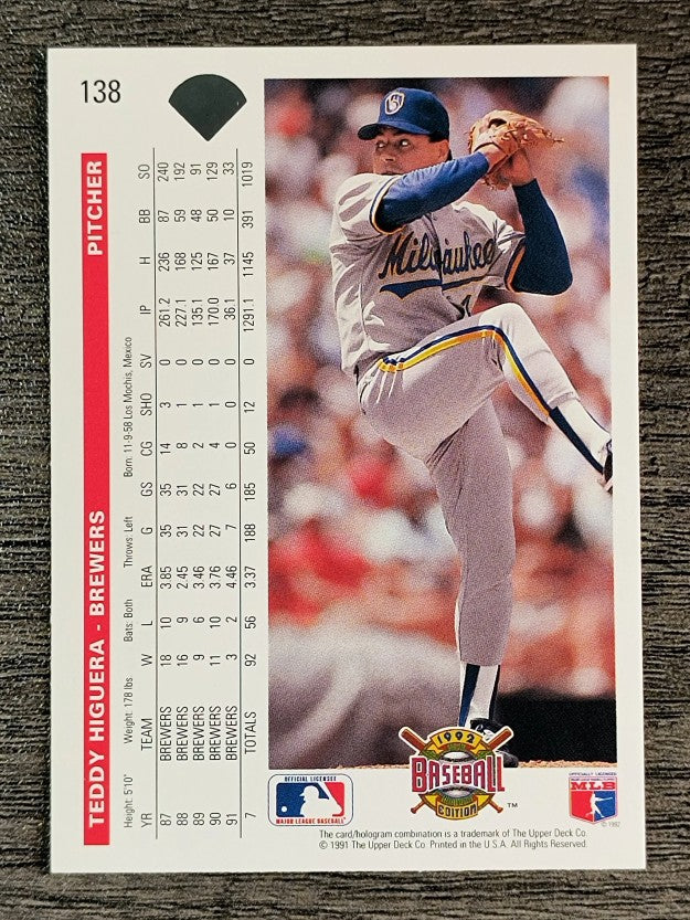 1992 Upper Deck #138 Teddy Higuera