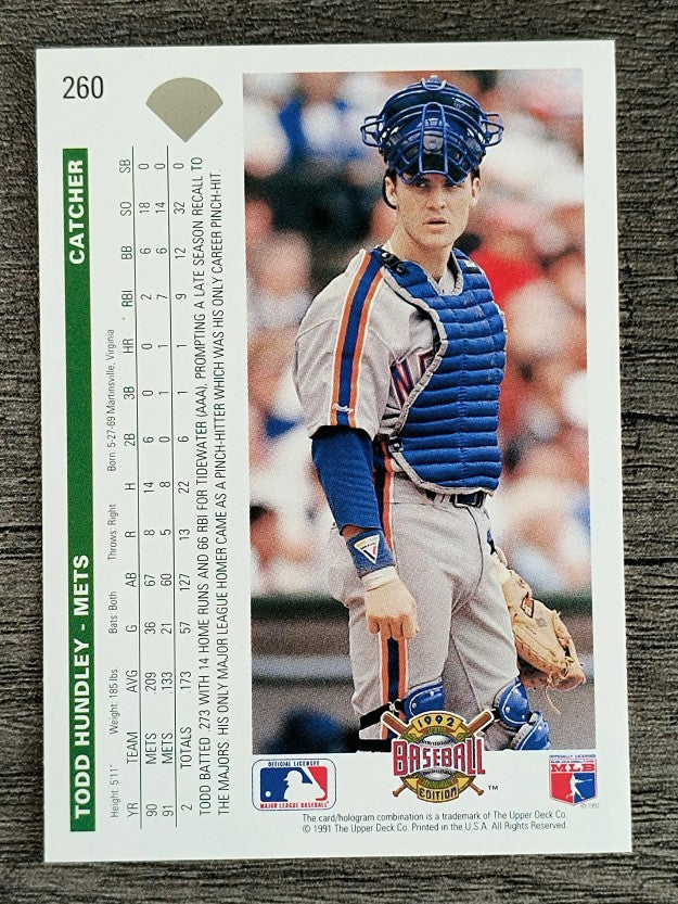 1992 Upper Deck #260 Todd Hundley