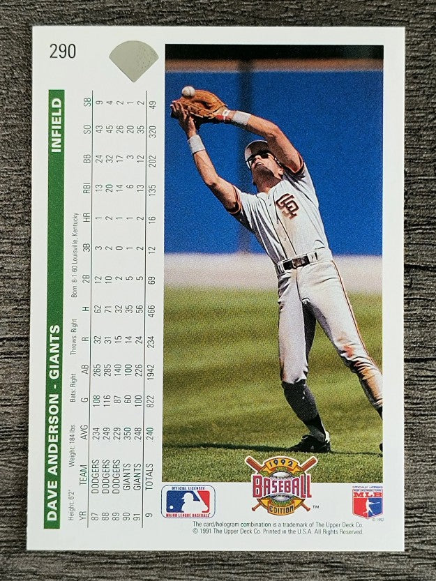 1992 Upper Deck #290 Dave Anderson