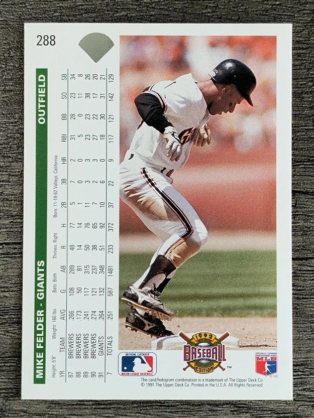 1992 Upper Deck #288 Mike Felder