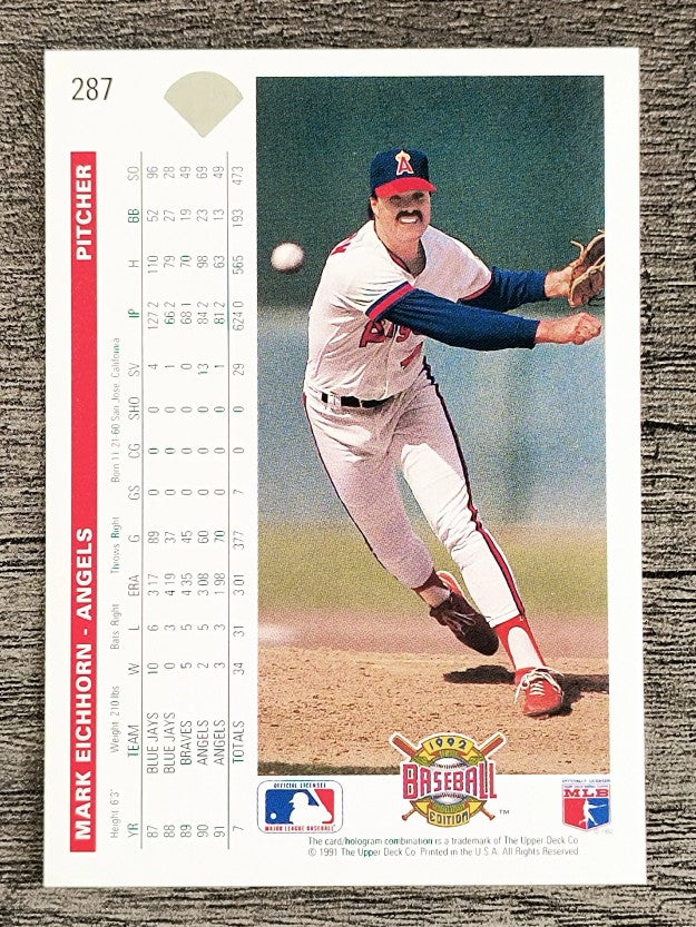 1992 Upper Deck #287 Mark Eichhorn