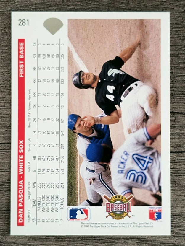 1992 Upper Deck #281 Dan Pasqua