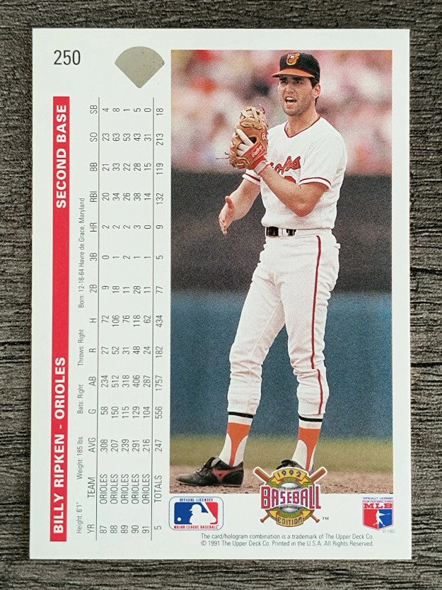 1992 Upper Deck #250 Billy Ripken